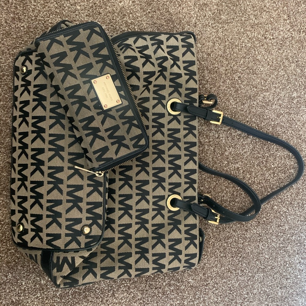 Authentic MK bag and wallet gentle used, $125.00.